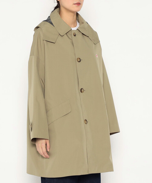 Women's 3-Layer Cloth Hooded Balmacaan Coat（ステンカラーコート
