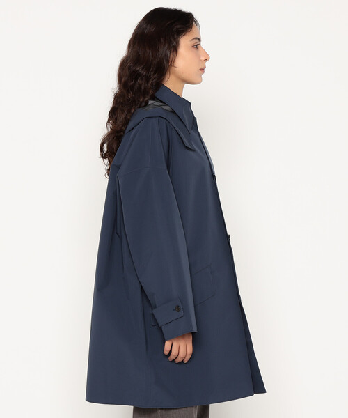 Women's 3-Layer Cloth Hooded Balmacaan Coat（ステンカラーコート
