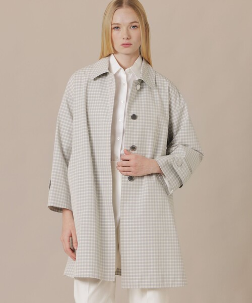 MACKINTOSH LONDON(マッキントッシュ ロンドン)の「【ROSLEY/ロズリー】スプリングチェックステンカラーコート(ステンカラーコート・レディース・グレー系その他/ベージュ・38)」の2枚目の写真