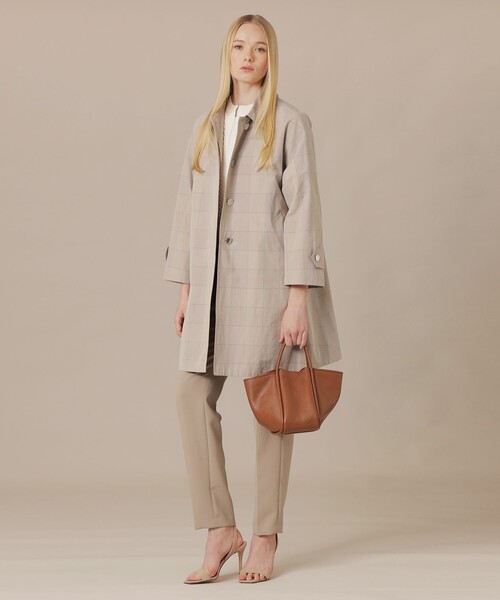 MACKINTOSH LONDON(マッキントッシュ ロンドン)の「【ROSLEY/ロズリー】スプリングチェックステンカラーコート(ステンカラーコート・レディース・グレー系その他/ベージュ・38)」の4枚目の写真