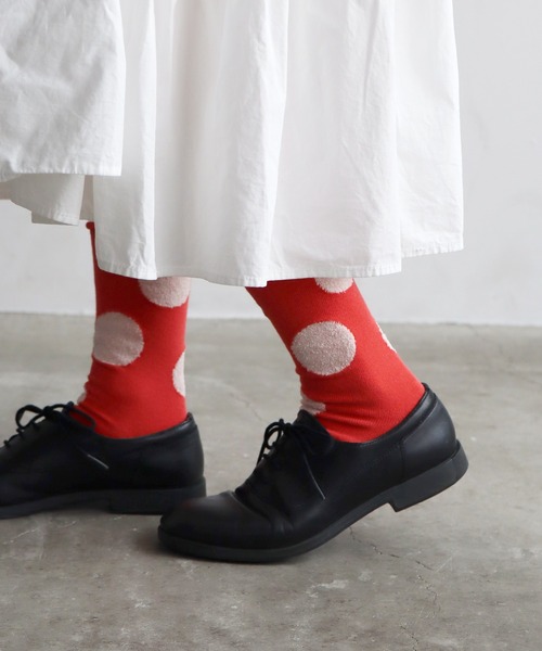 TAWARA（タワラ）の「デイリードットクルーソックス（ソックス/靴下・レディース・グリーン/レッド/ブラック/グレー/ブルー・S）」の5枚目の写真