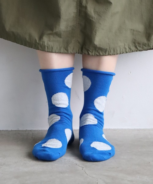 TAWARA（タワラ）の「デイリードットクルーソックス（ソックス/靴下・レディース・グリーン/レッド/ブラック/グレー/ブルー・S）」の4枚目の写真