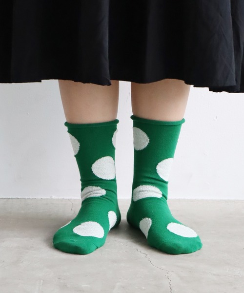 TAWARA（タワラ）の「デイリードットクルーソックス（ソックス/靴下・レディース・グリーン/レッド/ブラック/グレー/ブルー・S）」の3枚目の写真