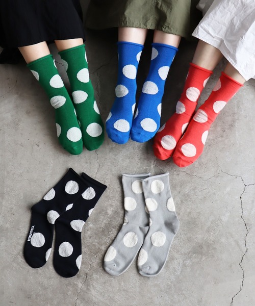 TAWARA（タワラ）の「デイリードットクルーソックス（ソックス/靴下・レディース・グリーン/レッド/ブラック/グレー/ブルー・S）」の14枚目の写真