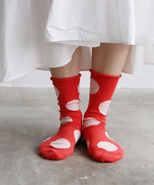 TAWARA（タワラ）の「デイリードットクルーソックス（ソックス/靴下・レディース・グリーン/レッド/ブラック/グレー/ブルー・S）」の12枚目の写真