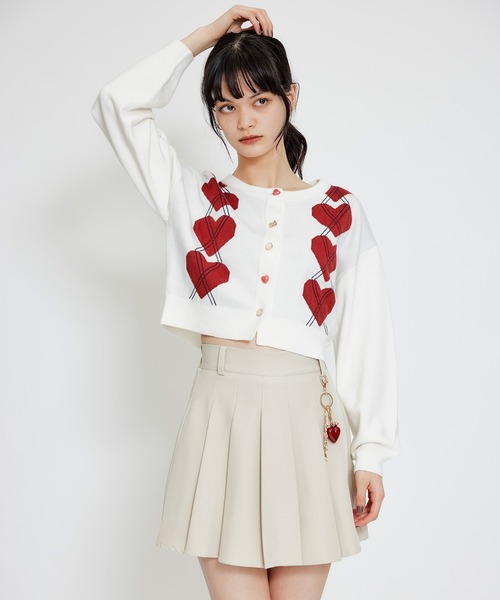 REDYAZEL（レディアゼル）の「Love Me Heart アーガイルニットカーディガン（カーディガン/ボレロ・レディース・ネイビー/レッド/オフホワイト・FREE）」の19枚目の写真