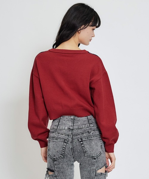 REDYAZEL（レディアゼル）の「Love Me Heart アーガイルニットカーディガン（カーディガン/ボレロ・レディース・ネイビー/レッド/オフホワイト・FREE）」の14枚目の写真