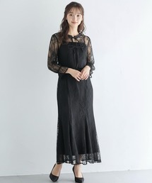 Cinderella（シンデレラ）の「ロングドレス セットアップ ワンピース ドレス オケージョンドレス セレモニー ボレロ フォーマルドレス 結婚式 パーティードレス お呼ばれ 同窓会 謝恩会 二次会 成人式 披露宴 発表会 きれいめ かわいい 食事会 長袖 レース 大きいサイズ ゆったり（ドレス）」