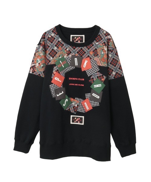 PINK HOUSE（ピンクハウス）の「イニシャルロゴアップリケ使いトレーナー（スウェット・レディース・ブルー/ブラック/キナリ/レッド/グリーン・フリー）」の2枚目の写真