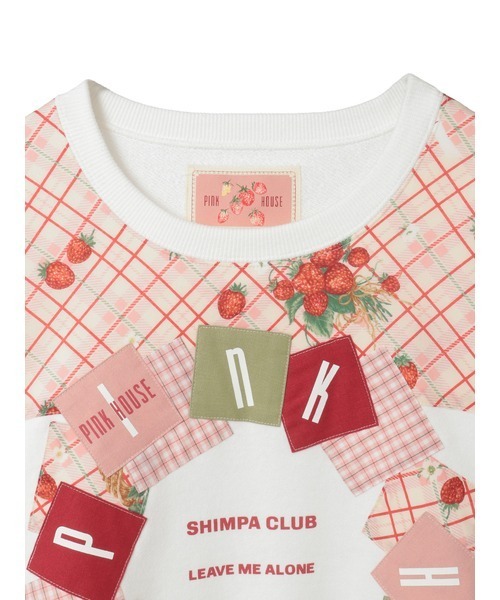 PINK HOUSE（ピンクハウス）の「イニシャルロゴアップリケ使いトレーナー（スウェット・レディース・ブルー/ブラック/キナリ/レッド/グリーン・フリー）」の8枚目の写真