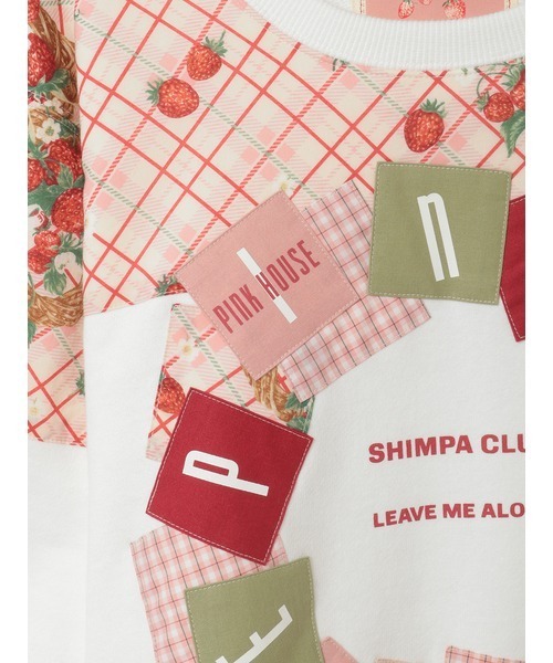 PINK HOUSE（ピンクハウス）の「イニシャルロゴアップリケ使いトレーナー（スウェット・レディース・ブルー/ブラック/キナリ/レッド/グリーン・フリー）」の13枚目の写真