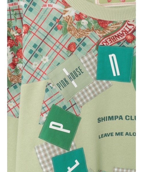 PINK HOUSE（ピンクハウス）の「イニシャルロゴアップリケ使いトレーナー（スウェット・レディース・ブルー/ブラック/キナリ/レッド/グリーン・フリー）」の17枚目の写真