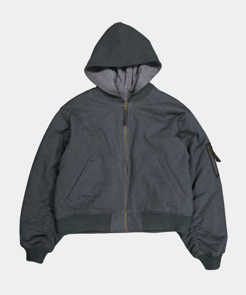 SLOWACID（スローアシッド）の「ヘビーリバーシブルボンバージャケット[チャコール]（ブルゾン・レディース・その他・SMALL/LARGE）」の2枚目の写真