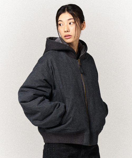 SLOWACID（スローアシッド）の「ヘビーリバーシブルボンバージャケット[チャコール]（ブルゾン・レディース・その他・SMALL/LARGE）」の7枚目の写真