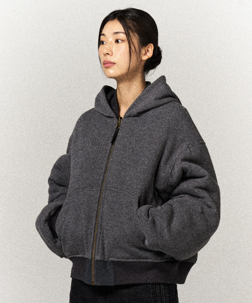 SLOWACID（スローアシッド）の「ヘビーリバーシブルボンバージャケット[チャコール]（ブルゾン・レディース・その他・SMALL/LARGE）」の9枚目の写真