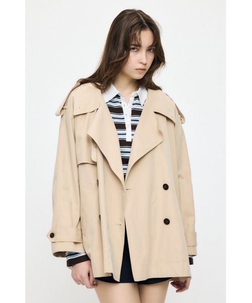 MOUSSY(マウジー)の「SHORT TRENCH コート(トレンチコート・レディース・ベージュ/ネイビー・FREE)」の5枚目の写真