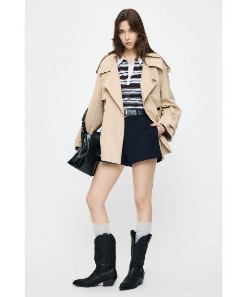 MOUSSY(マウジー)の「SHORT TRENCH コート(トレンチコート・レディース・ベージュ/ネイビー・FREE)」の8枚目の写真
