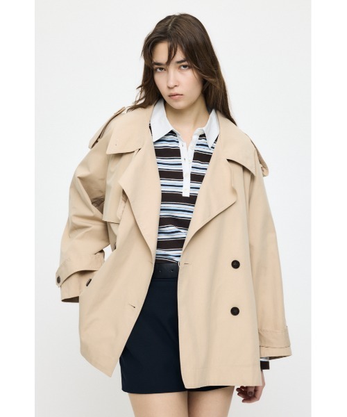 MOUSSY(マウジー)の「SHORT TRENCH コート(トレンチコート・レディース・ベージュ/ネイビー・FREE)」の9枚目の写真