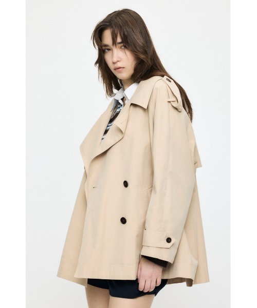 MOUSSY(マウジー)の「SHORT TRENCH コート(トレンチコート・レディース・ベージュ/ネイビー・FREE)」の10枚目の写真