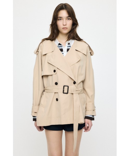 MOUSSY(マウジー)の「SHORT TRENCH コート(トレンチコート・レディース・ベージュ/ネイビー・FREE)」の11枚目の写真