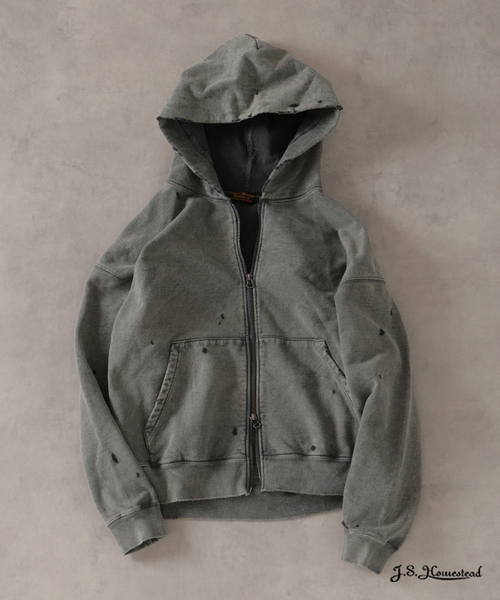 JOURNAL STANDARD J.S HOMESTEAD（ジャーナルスタンダードホームステッド）の「J.S.Homestead / パシフィック 裏毛 ジップ パーカー（パーカー・メンズ・ブラック系その他/ピンク・LARGE/MEDIUM）」の2枚目の写真