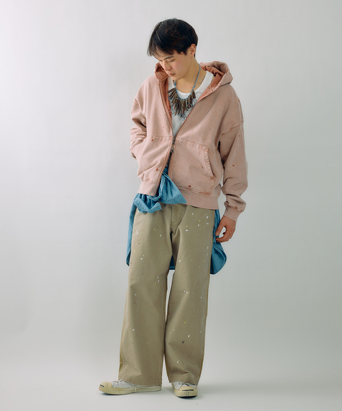 JOURNAL STANDARD J.S HOMESTEAD（ジャーナルスタンダードホームステッド）の「J.S.Homestead / パシフィック 裏毛 ジップ パーカー（パーカー・メンズ・ブラック系その他/ピンク・LARGE/MEDIUM）」の6枚目の写真