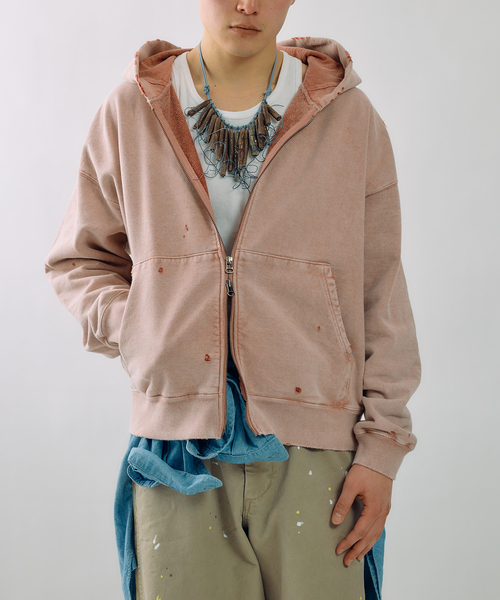 JOURNAL STANDARD J.S HOMESTEAD（ジャーナルスタンダードホームステッド）の「J.S.Homestead / パシフィック 裏毛 ジップ パーカー（パーカー・メンズ・ブラック系その他/ピンク・LARGE/MEDIUM）」の9枚目の写真