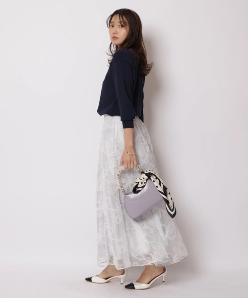 JUSGLITTY（ジャスグリッティー）の「エンブロイダリーチュールスカート（スカート・レディース・ライトグレー/ベージュ・2/1/0）」の6枚目の写真