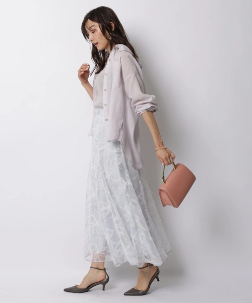 JUSGLITTY（ジャスグリッティー）の「エンブロイダリーチュールスカート（スカート・レディース・ライトグレー/ベージュ・2/1/0）」の12枚目の写真