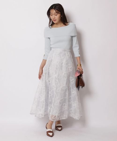 JUSGLITTY（ジャスグリッティー）の「エンブロイダリーチュールスカート（スカート・レディース・ライトグレー/ベージュ・2/1/0）」の14枚目の写真