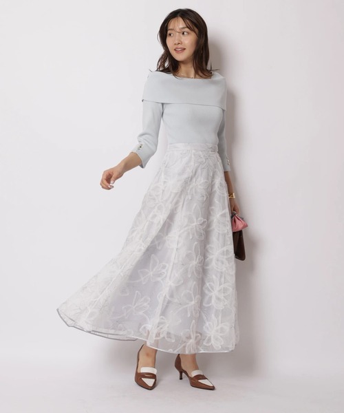 JUSGLITTY（ジャスグリッティー）の「エンブロイダリーチュールスカート（スカート・レディース・ライトグレー/ベージュ・2/1/0）」の16枚目の写真