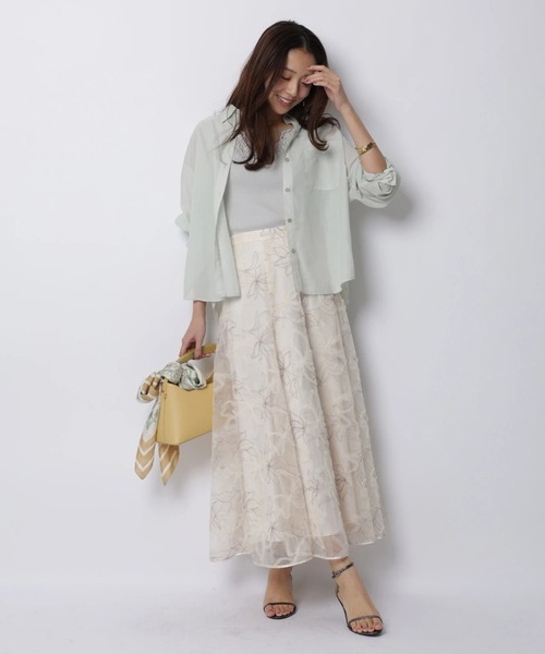 JUSGLITTY（ジャスグリッティー）の「エンブロイダリーチュールスカート（スカート・レディース・ライトグレー/ベージュ・2/1/0）」の21枚目の写真