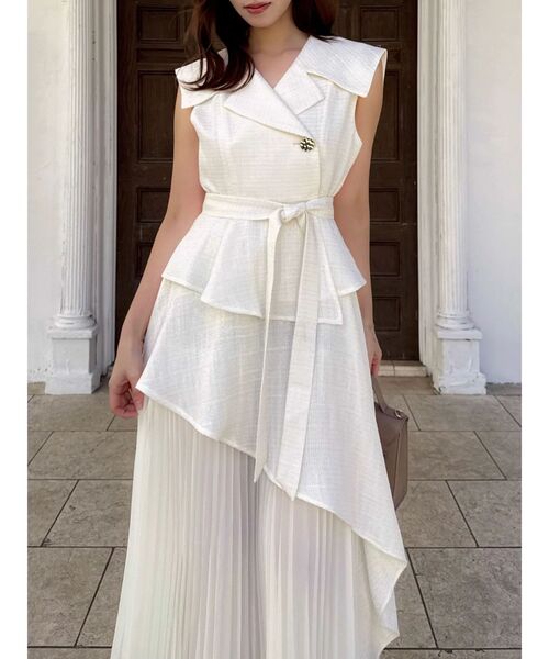 dazzlin（ダズリン）の「アシメプリーツトレンチワンピース（ワンピース・レディース・チャコールグレー/オフホワイト/その他・MEDIUM/SMALL/X-SMALL）」の22枚目の写真