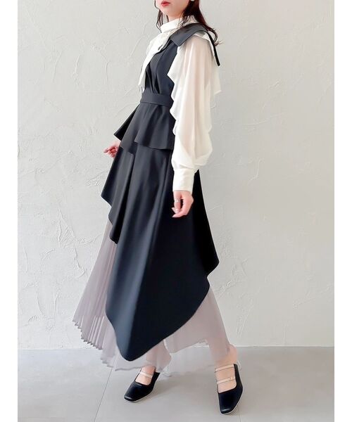 dazzlin（ダズリン）の「アシメプリーツトレンチワンピース（ワンピース・レディース・チャコールグレー/オフホワイト/その他・MEDIUM/SMALL/X-SMALL）」の20枚目の写真