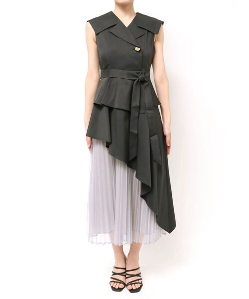 dazzlin（ダズリン）の「アシメプリーツトレンチワンピース（ワンピース・レディース・チャコールグレー/オフホワイト/その他・MEDIUM/SMALL/X-SMALL）」の19枚目の写真