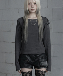 Chain Bijo Pocket Long Sleeve T-Shirt (Charcoal)