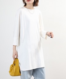 ラウンドネック ロング Tシャツ チュニック