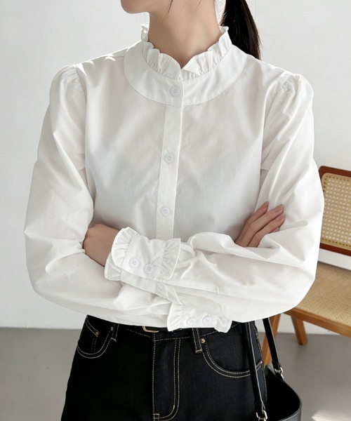 ONEP STAR（ワンピスター）の「ラップ風デザインブラウス（シャツ/ブラウス・レディース・ブラック/ワインレッド/ホワイト・X-LARGE/LARGE/MEDIUM）」の5枚目の写真