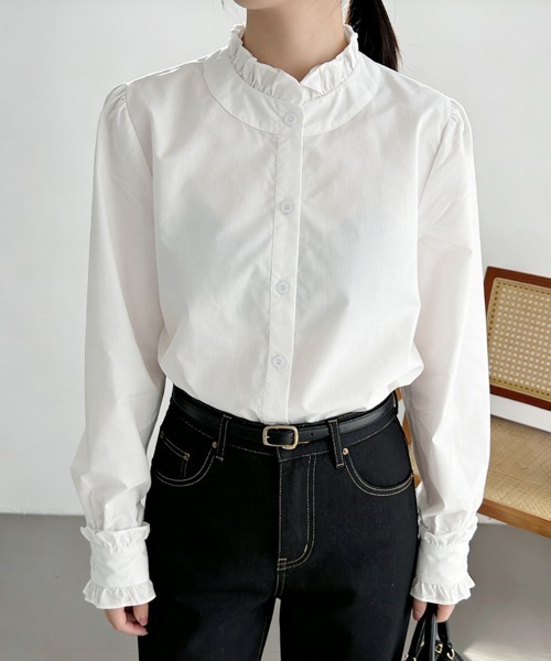 ONEP STAR（ワンピスター）の「ラップ風デザインブラウス（シャツ/ブラウス・レディース・ブラック/ワインレッド/ホワイト・X-LARGE/LARGE/MEDIUM）」の6枚目の写真