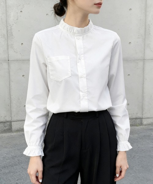 ONEP STAR（ワンピスター）の「ラップ風デザインブラウス（シャツ/ブラウス・レディース・ブラック/ワインレッド/ホワイト・X-LARGE/LARGE/MEDIUM）」の20枚目の写真