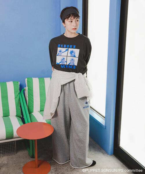 SENSE OF PLACE by URBAN RESEARCH（センスオブプレイスバイアーバンリサーチ）の「『ユニセックス』『別注』SUNSUN×SENSE OF PLACE　グラフィックTシャツ（Tシャツ/カットソー・レディース・チャコールグレー/オフホワイト・LARGE/MEDIUM）」の11枚目の写真