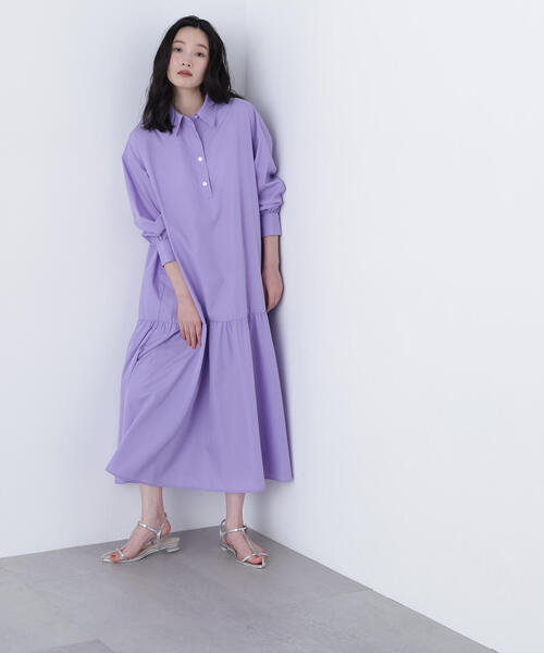 N.（N. Natural Beauty Basic）（エヌエヌナチュラルビューティーベーシック）の「オーバーシャツワンピース（シャツワンピース・レディース・ベージュ/パープル/ブルー系その他・MEDIUM/P/S）」の15枚目の写真