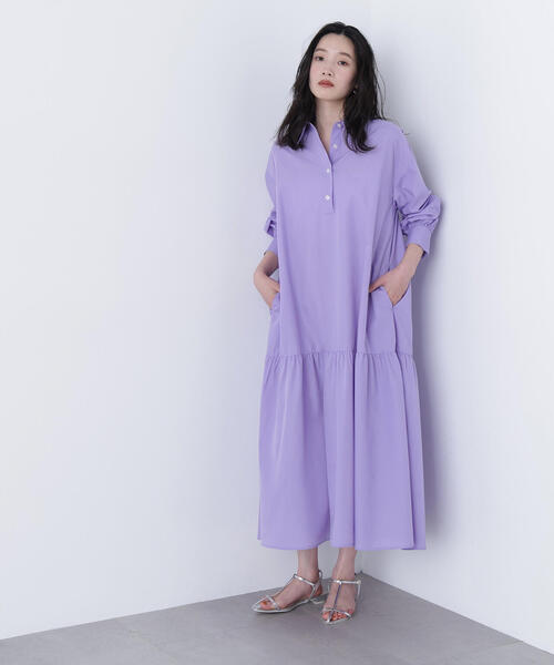 N.（N. Natural Beauty Basic）（エヌエヌナチュラルビューティーベーシック）の「オーバーシャツワンピース（シャツワンピース・レディース・ベージュ/パープル/ブルー系その他・MEDIUM/P/S）」の18枚目の写真