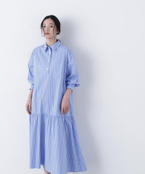 N.（N. Natural Beauty Basic）（エヌエヌナチュラルビューティーベーシック）の「オーバーシャツワンピース（シャツワンピース・レディース・ベージュ/パープル/ブルー系その他・MEDIUM/P/S）」の5枚目の写真