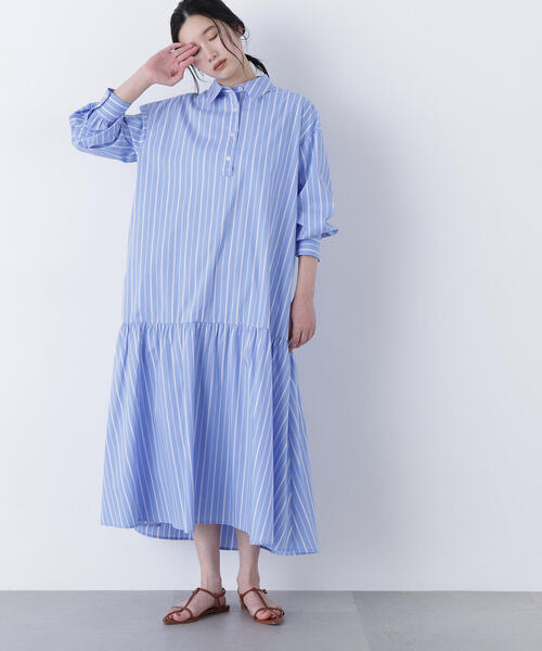 N.（N. Natural Beauty Basic）（エヌエヌナチュラルビューティーベーシック）の「オーバーシャツワンピース（シャツワンピース・レディース・ベージュ/パープル/ブルー系その他・MEDIUM/P/S）」の2枚目の写真