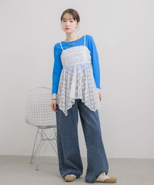 RETRO GIRL（レトロガール）の「【再入荷！】レースイレヘムキャミ（キャミソール・レディース・ブラック系その他/ホワイト系その他・FREE）」の3枚目の写真