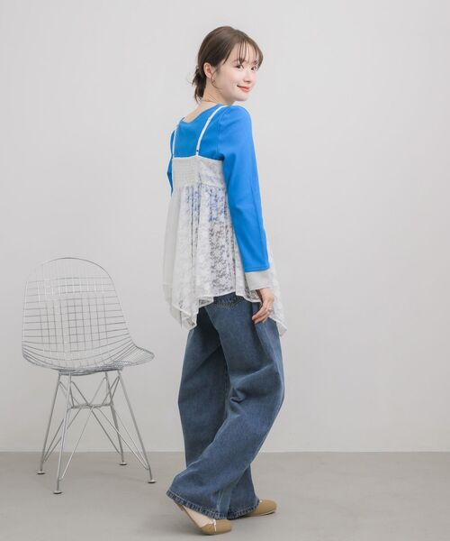 RETRO GIRL（レトロガール）の「【再入荷！】レースイレヘムキャミ（キャミソール・レディース・ブラック系その他/ホワイト系その他・FREE）」の4枚目の写真