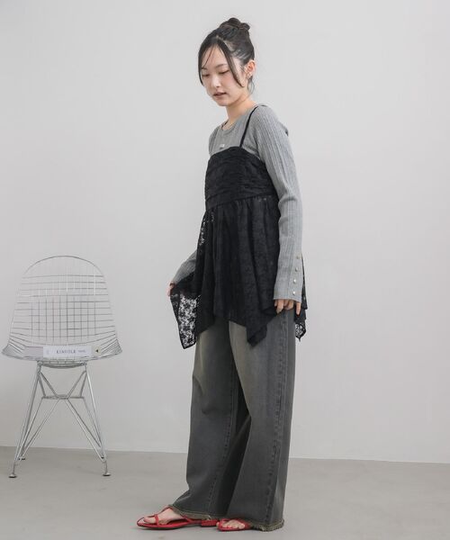 RETRO GIRL（レトロガール）の「【再入荷！】レースイレヘムキャミ（キャミソール・レディース・ブラック系その他/ホワイト系その他・FREE）」の18枚目の写真