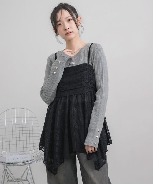 RETRO GIRL（レトロガール）の「【再入荷！】レースイレヘムキャミ（キャミソール・レディース・ブラック系その他/ホワイト系その他・FREE）」の19枚目の写真
