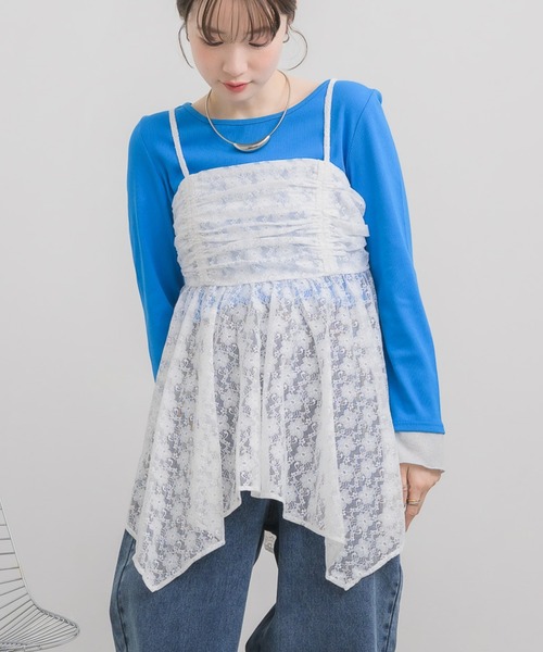 RETRO GIRL（レトロガール）の「【再入荷！】レースイレヘムキャミ（キャミソール・レディース・ブラック系その他/ホワイト系その他・FREE）」の2枚目の写真